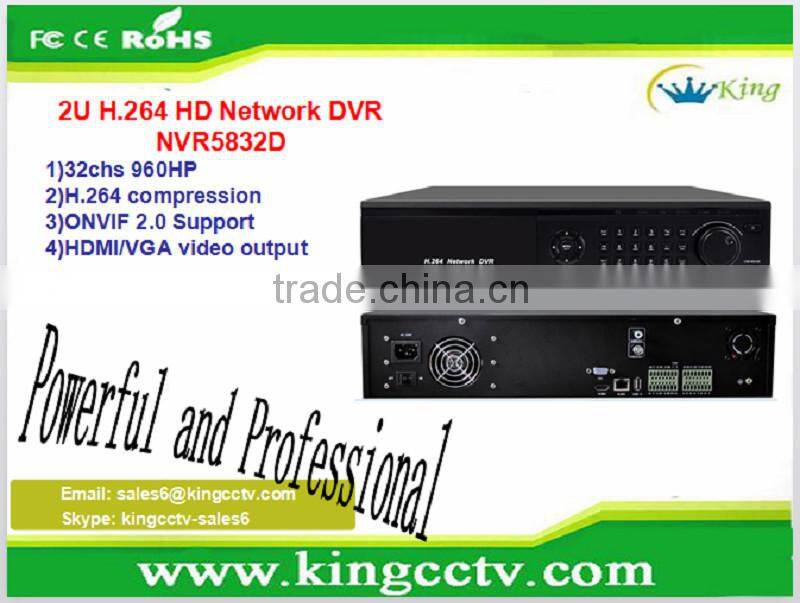 960H 32CH H.264 HDMI Network DVR with 2U Case Support 8*4T HDD NVR5832D