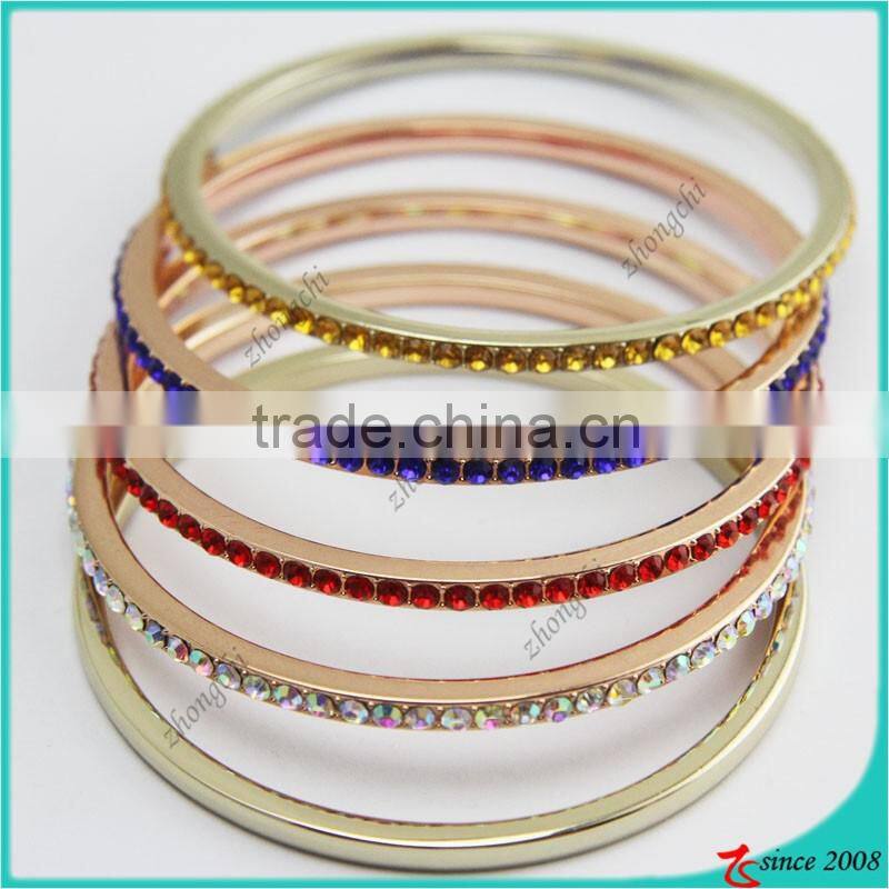 Fashion rhinestone crystal alloy bangle bracelet wholesale