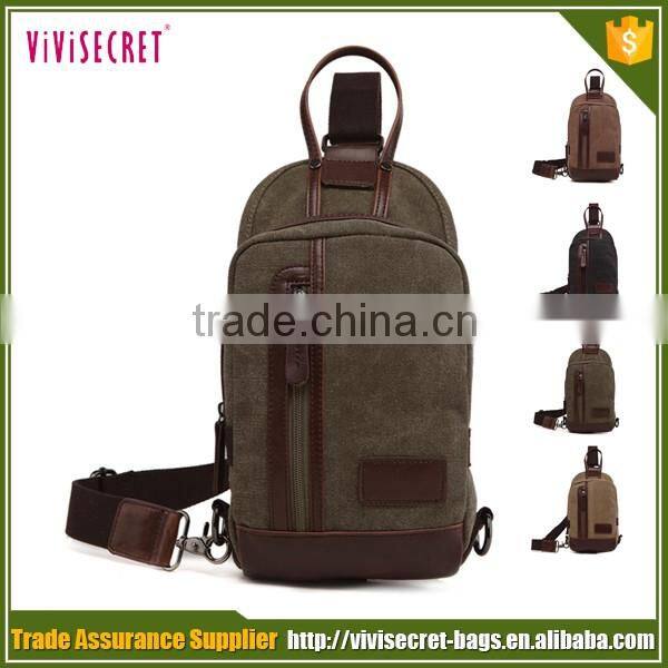 Vivisecret fashion style men top quality canvas shoulder bag