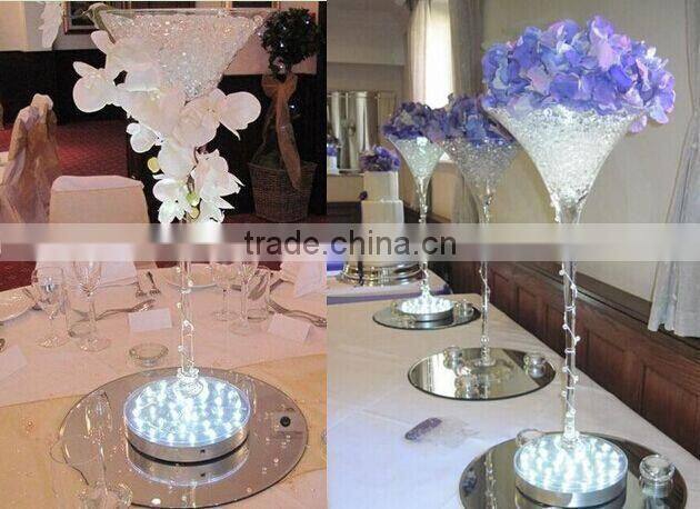 Customized acrylic wine bottle cooler 16 colors changing Wireless 4/6/8 inch SMD LED Rechargeable led base bottle for party