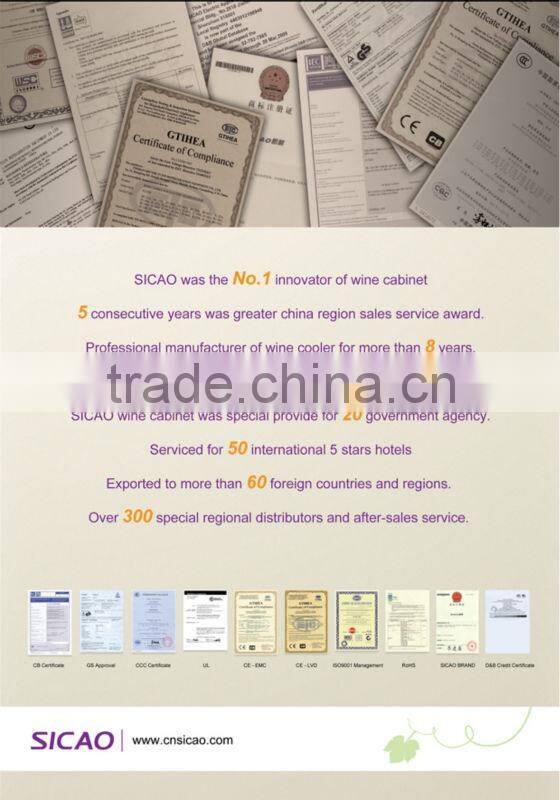 1500L Compressor three glass doors upright display showcase