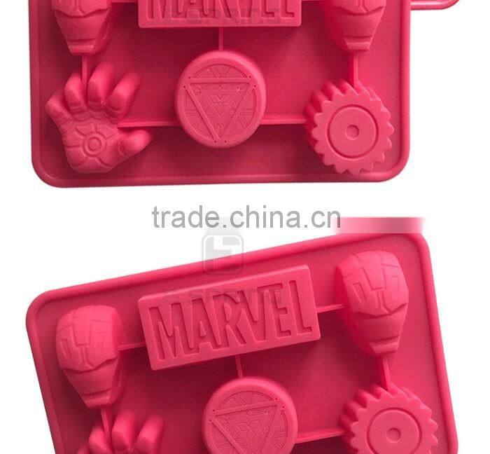 Charactor Shape Iron Man Handmade Silicone Soap Mold For Cake Chocolate