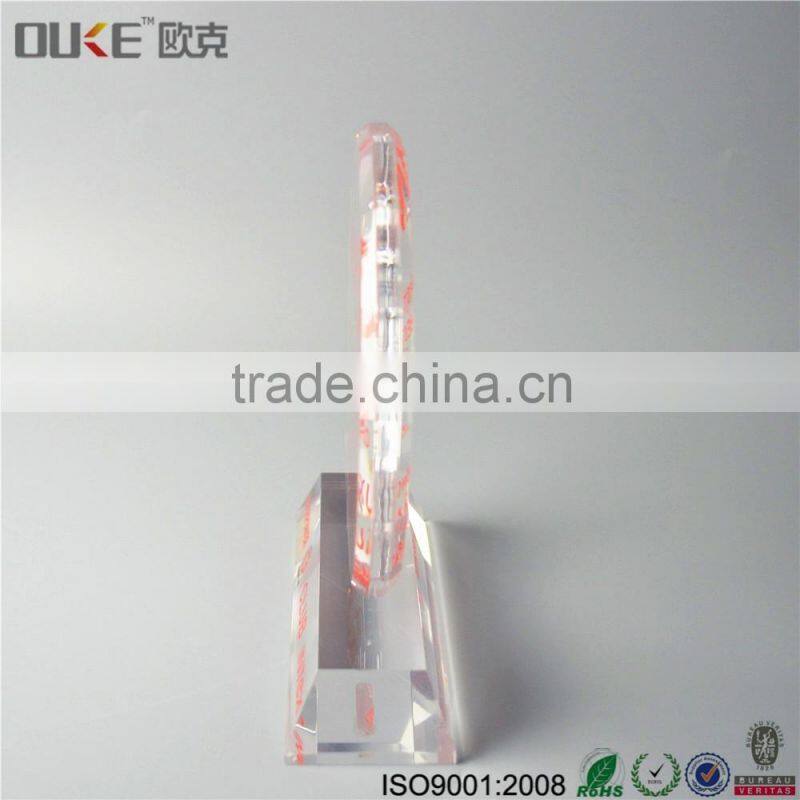 custom wholesale high transparent acrylic trophy