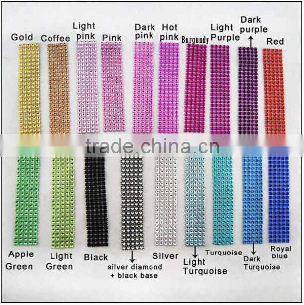 checp price new design 24row plastic rhinestone mesh