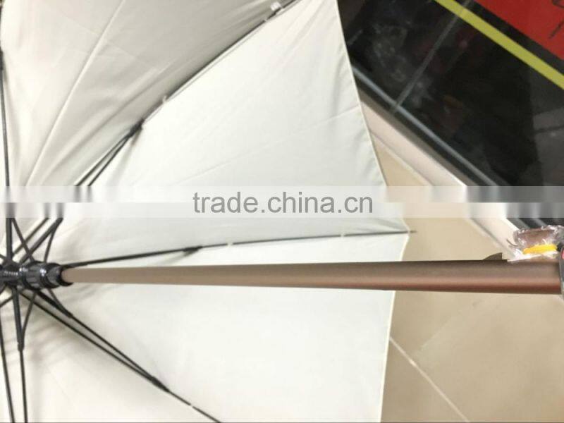 2016 25inch 14mm Luxury Auto Fiberglass And Gold Aluminum Frame Double Layers High Quality Straight Umbrella