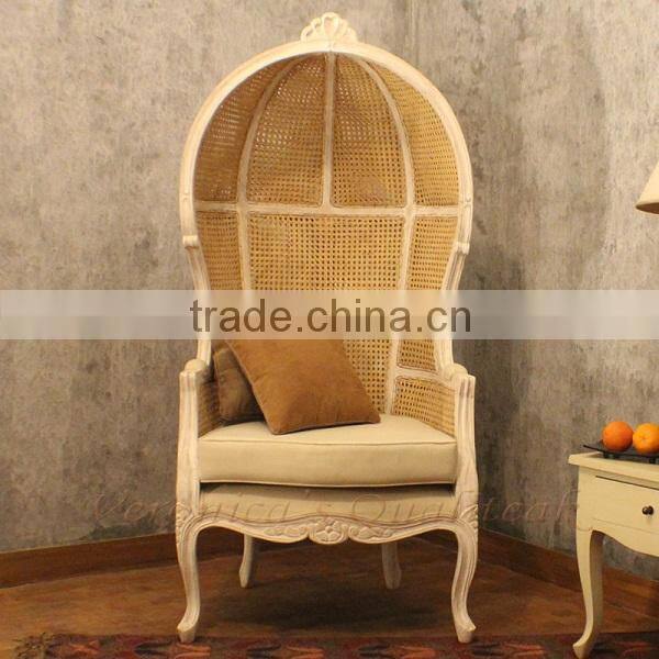 Antique Canopy Chair With Woven Cane, Callie Living Room Chairs