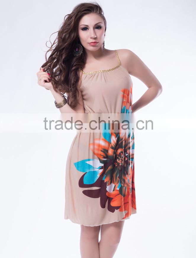 Popular design top quality with wholesale price mature women summer one piece dress
