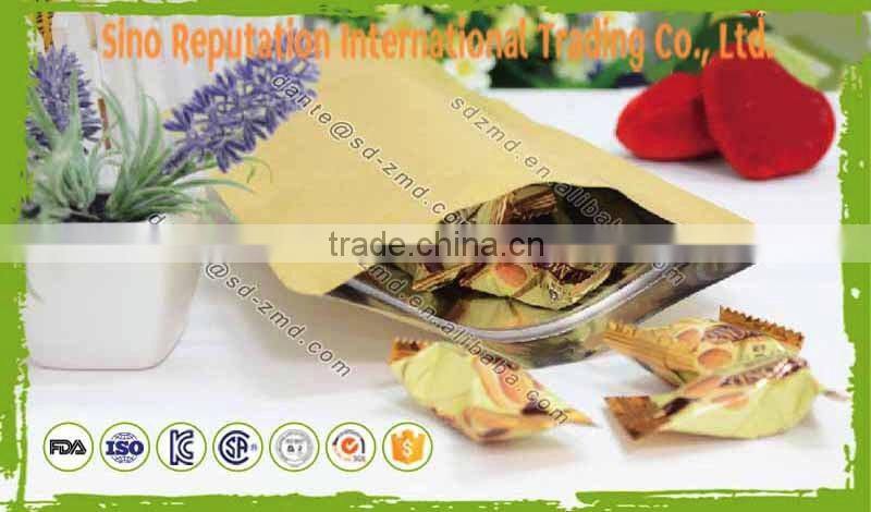 High quality custom printed stand up brown kraft food packaging paper bags with window