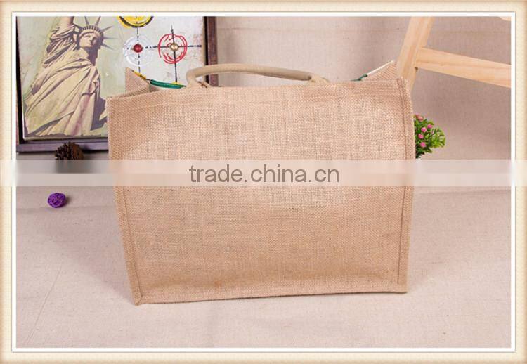 Ethnic style printing jute bag