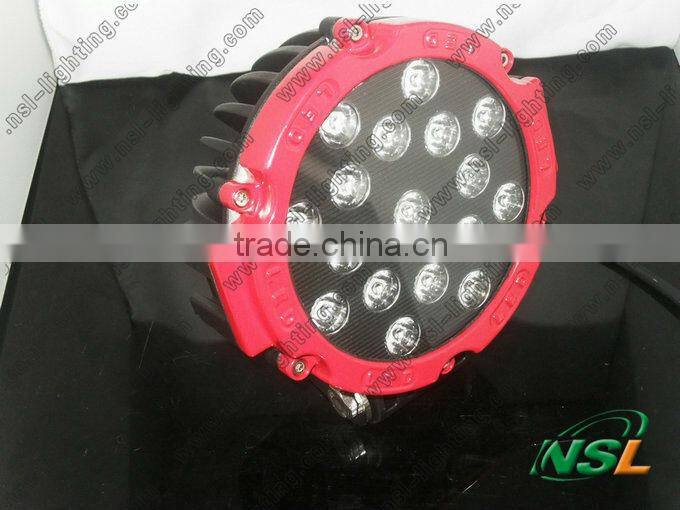 51W Led Cree Offroad Work Light 12V 24V 17pcs*3w Led Driving Working Light for 4x4 car offroad truck