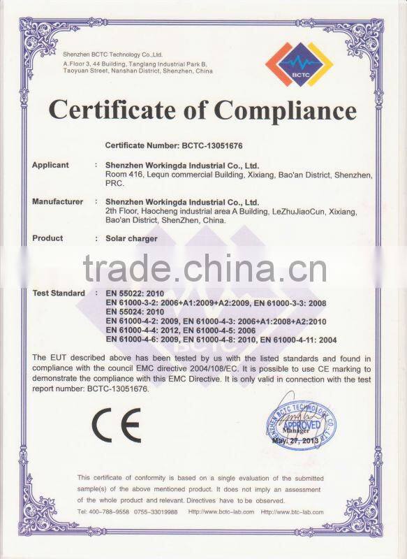 Portable Solar Charger solar mobile charger For Mobile Phone Camera