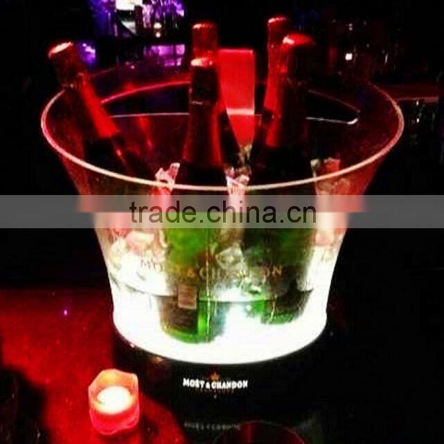 New rechargeable led acrylic ice bucket, illuminated ice bucket for party