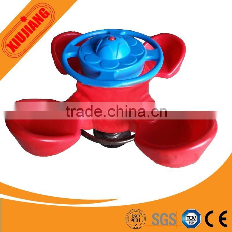 Attractive high quality PE plastic rocking horse toy for two kids