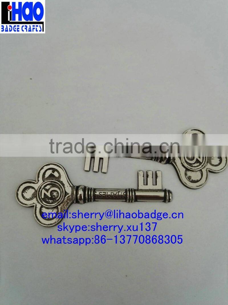 metal antique key shaped key chain,metal key tag