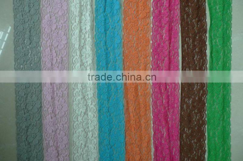 Hot 1" Stretch Spandex Lace Trim Elastic Nylon Lace For Headband