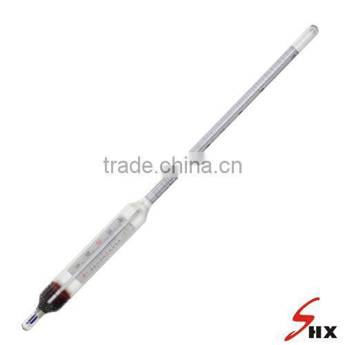 Set of 1 0-100% alcoholometers with thermometer