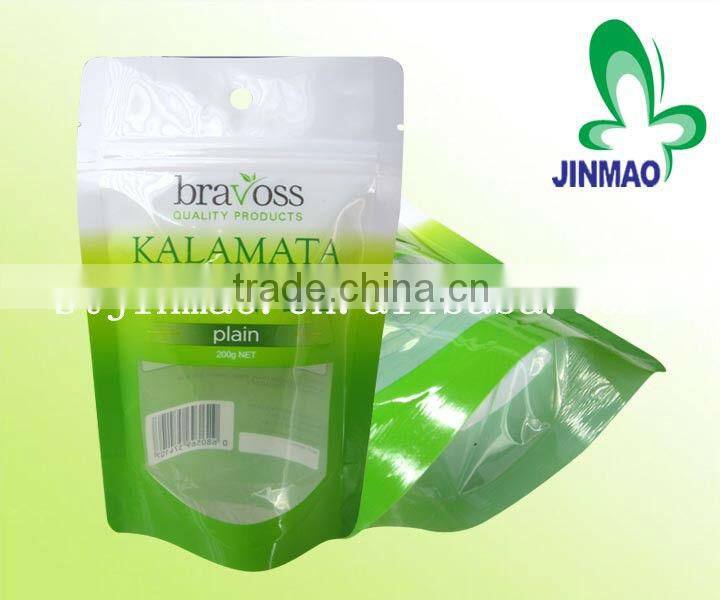 Top grade stand up zipper bag snack packaging