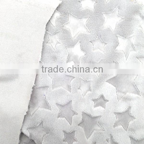 2016 SGS checked comfy polyester soft star short velboa