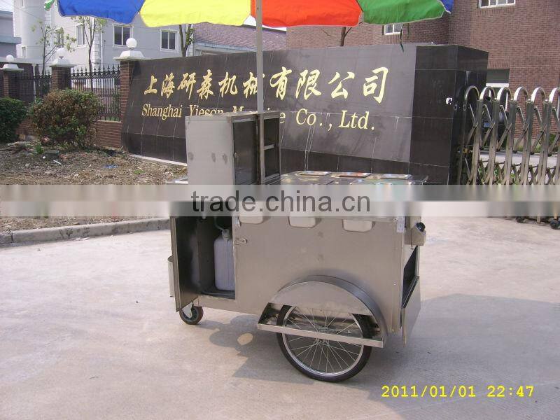Western style bike tricycle hotdog food cart