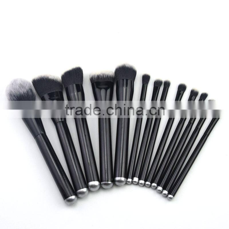 New style wooden handle classic black cosmetic makeup brushes professional free sample