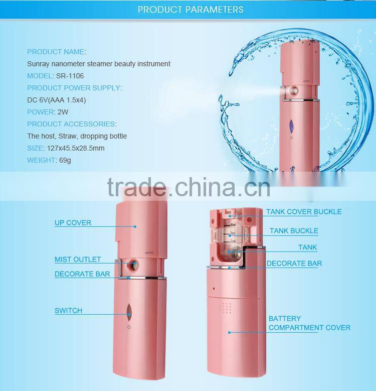 Portable mini beauty instrument facial nano spray mist