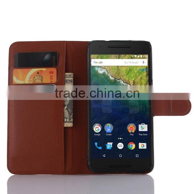 Quality COW SKIN TEXTURE Soft Wallet Stand PU Leather Case For HUAWEI NEXUS 6P angler FLIP LEATHER CASE