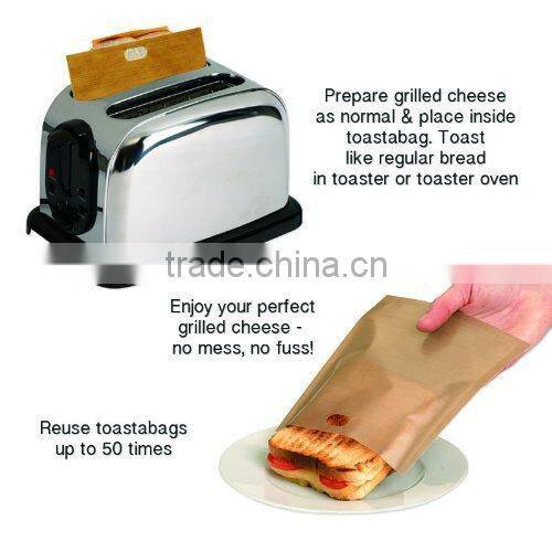 2016 new product Reusable Toast bag Black color No Fuss No Mess cookie bag Brown color Bag