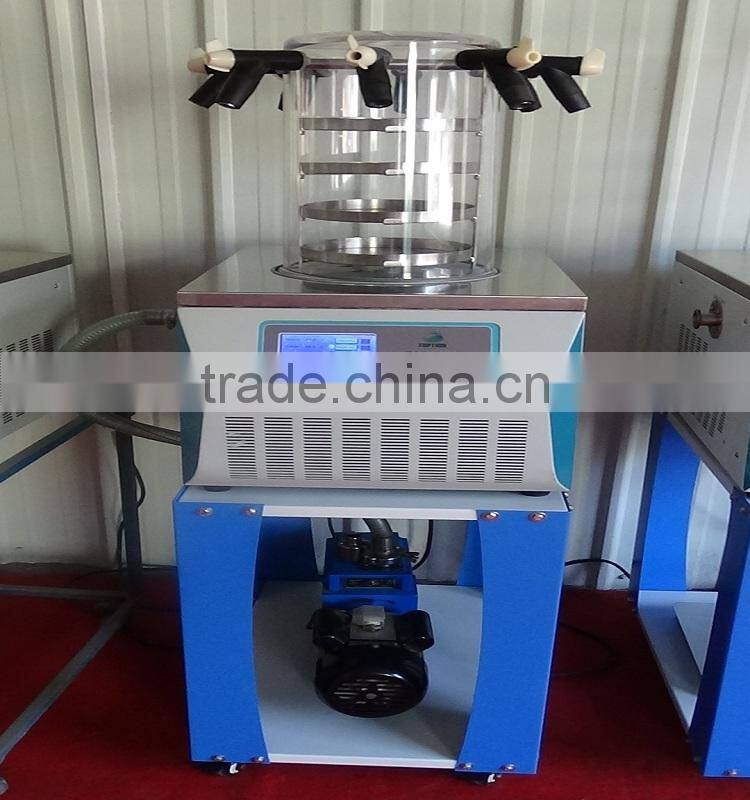 TOPT-10C Multi-pipe Lab Vacuum Freeze Dryer with 8 pieces freeze-dried bottles