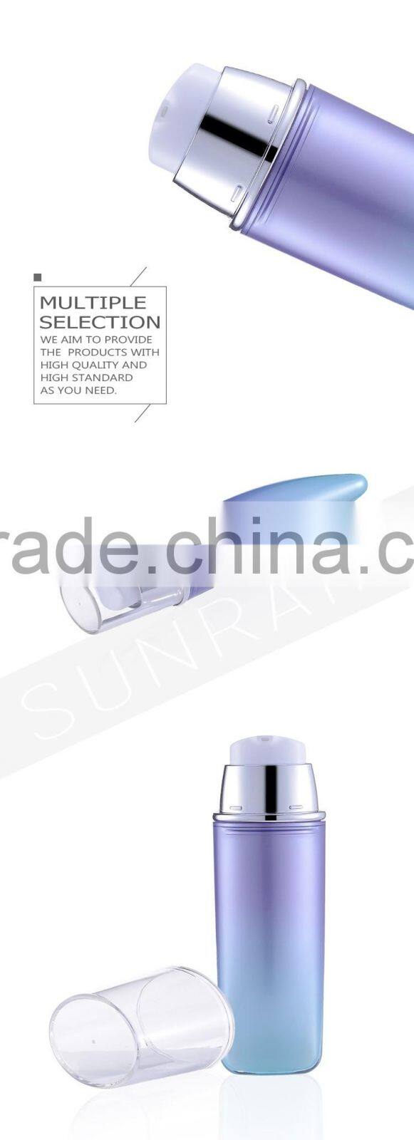 China made customized color cosmetic packaging acrylic vacuum bottle