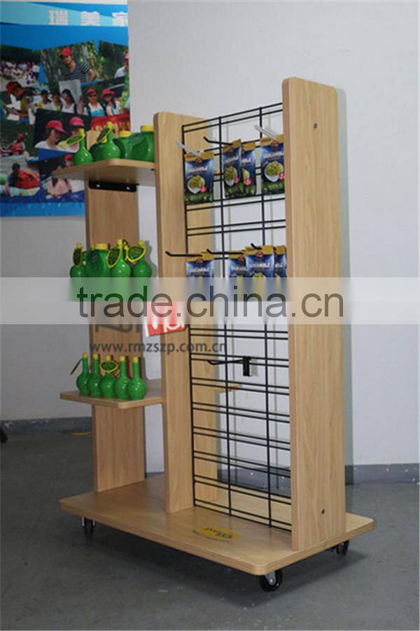 Promotion Free-standing Wood Retail Clothing Display Rack