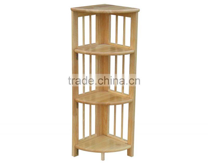 FSC promotional cheap wooden shelves corner bookcase for wholesale