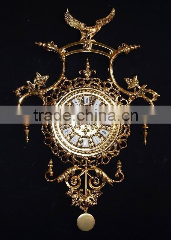 Excellent Silver Plated Copper Wall Clock, Decorative Wall Hanging Pendulum Clock
