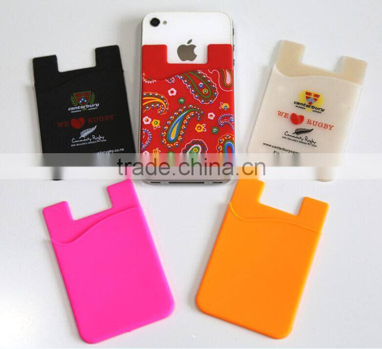 Customized Silicone Smart Card Holder/3m Sticky Phone Case Card Wallet