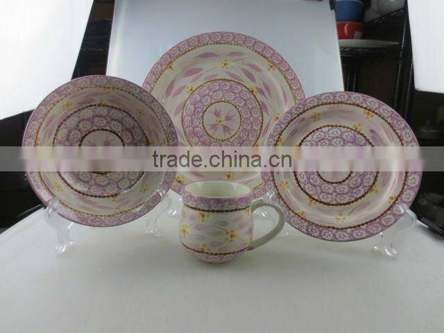 16 pcs color-glazed dinner set