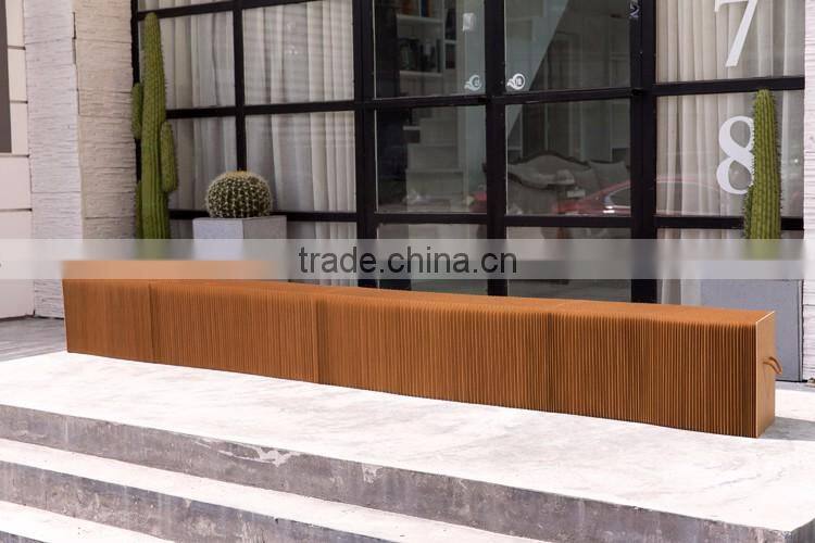 waterproof foldable paper bench with felt pad ideal for living room white/brown