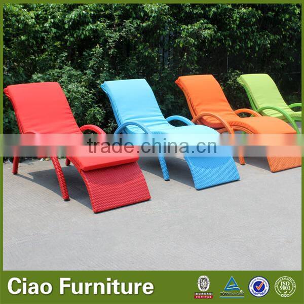 Aluminum beach chairs rattan recliner sun lounger