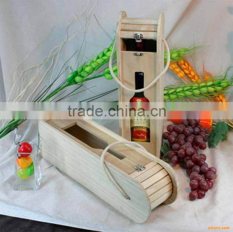 Single paulownia wooden wine box