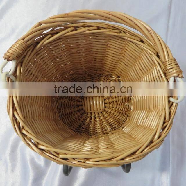 Cheap wholesale front handlebar willow bike basket