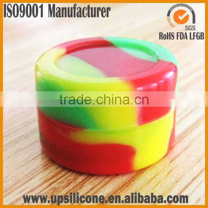 eco-friendly top quality nonstick factory silicone jars dab 5ml 7ml wax container butane oil hash silicone container