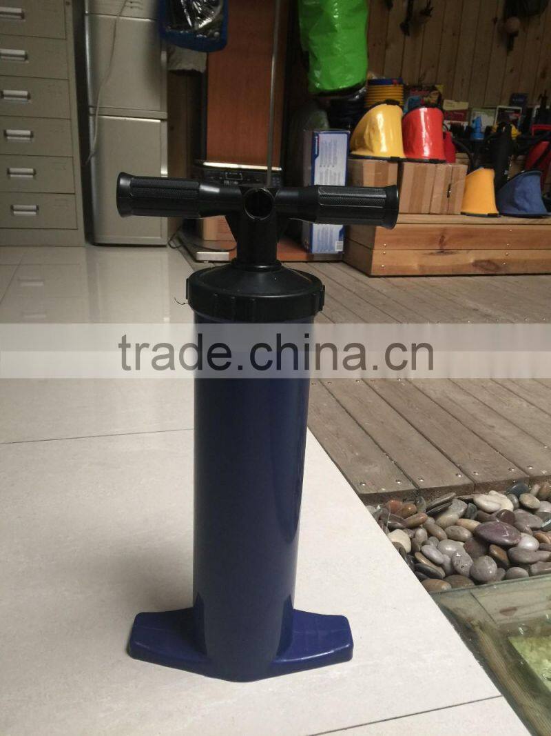 Outdoor bicycle double action hand air pump inflate and deflate with 4 nozzles