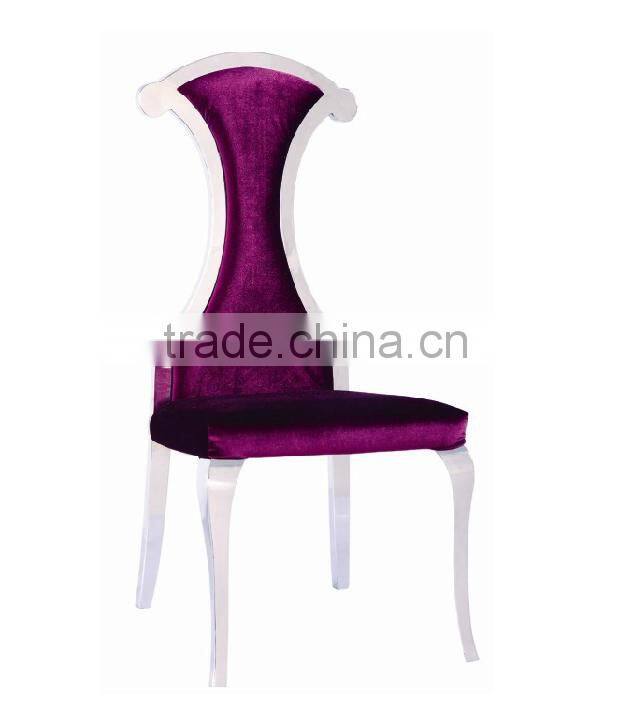 B8028 modern antique velvet steel chairs for wedding