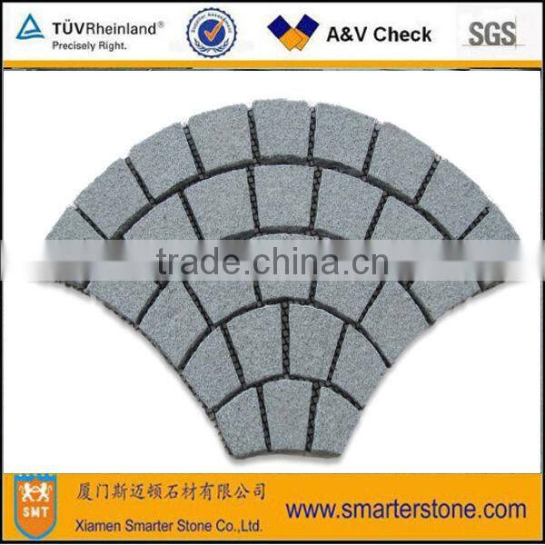 Natural stone paving tsone for driveway porphyry paving on mesh