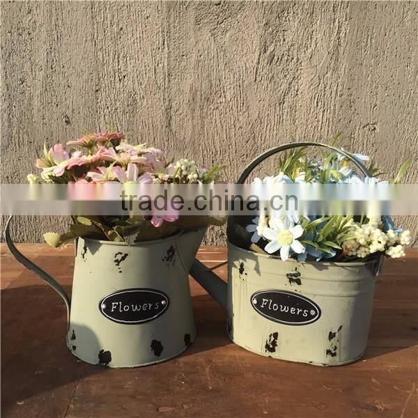 vintage galvanized decorative flower metal watering can for garden/house