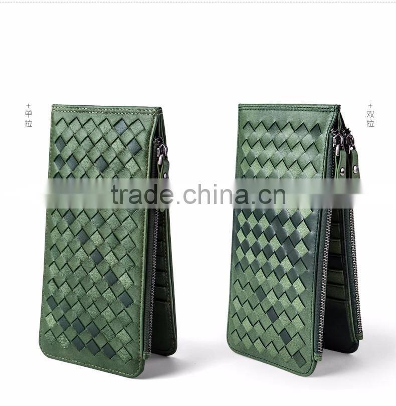 sheepskin woven card bag ladies multi Card Wallet women card bag clip