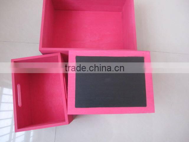 Wholesale wooden crates with chalk board front