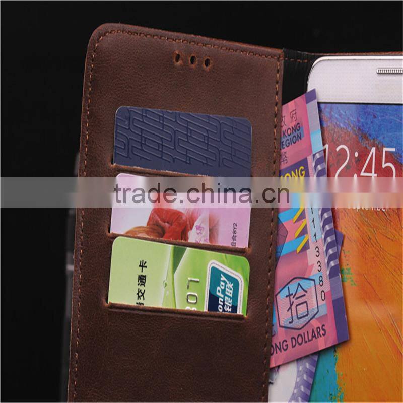High quality crazy-horse PU card bumper/pocket cell phone case for Samsung