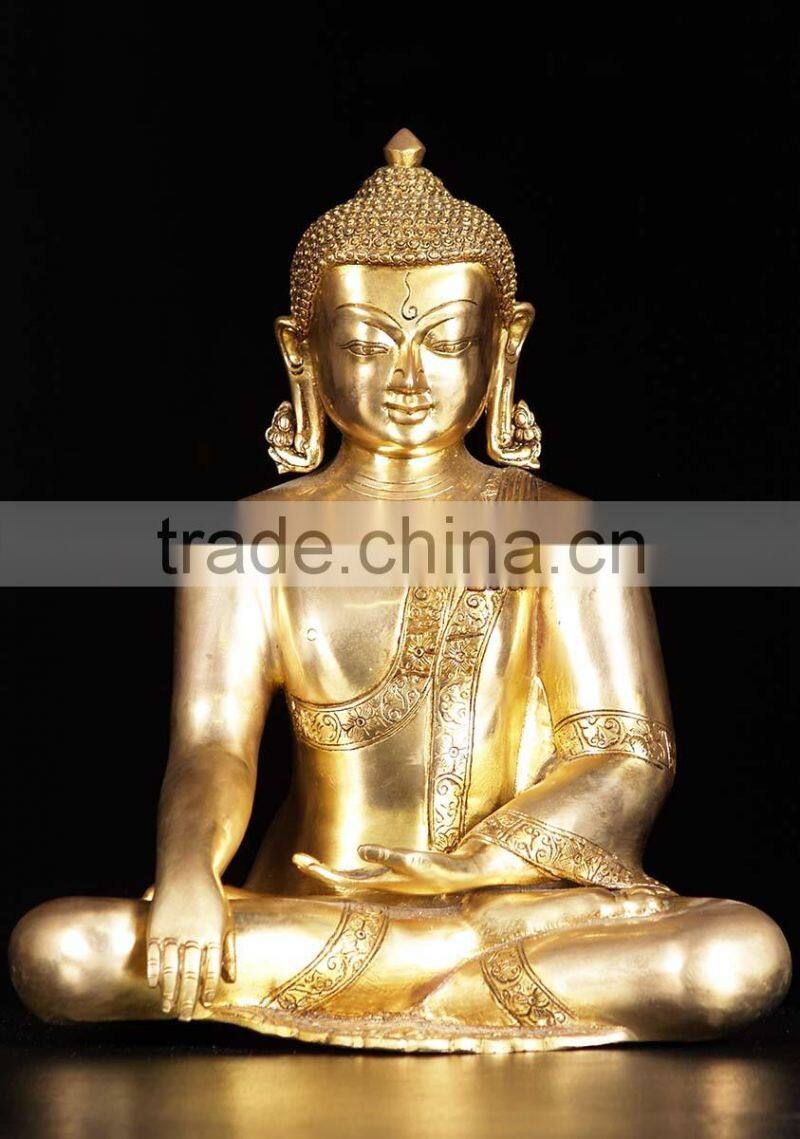 Regional Feature antique metal life-size buddha thai bronze statue