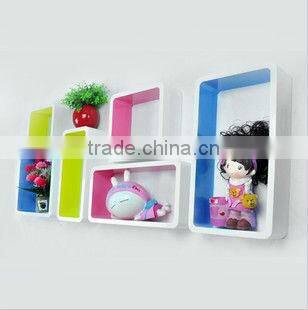 MDF decorative cube wall shelf