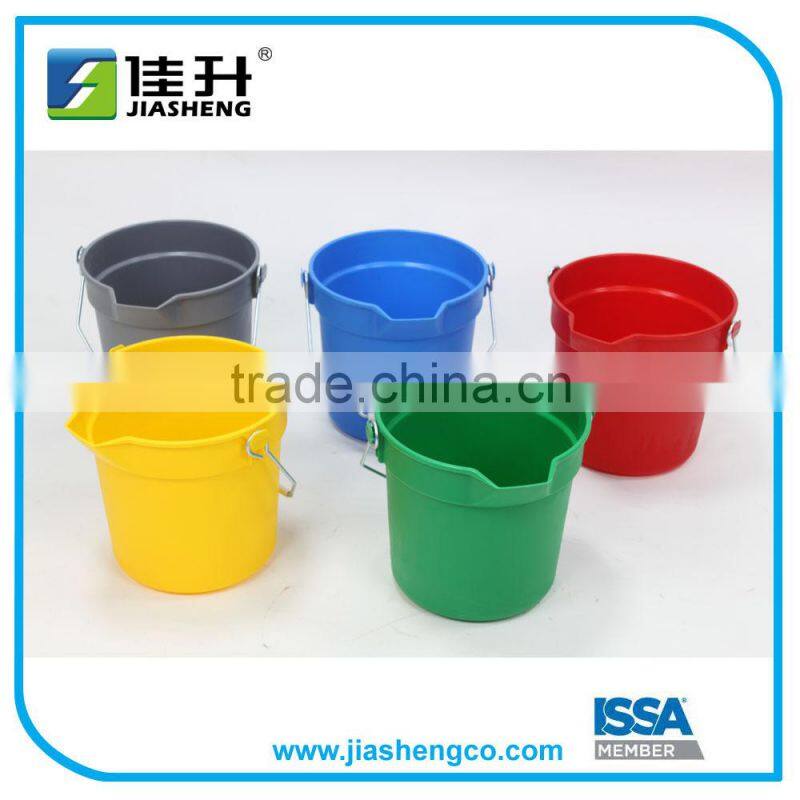 Plastic Cleaning Bucket with Spout and Metal Handle