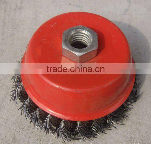 4'' twisted wire wheel, steel wire wheel knotted